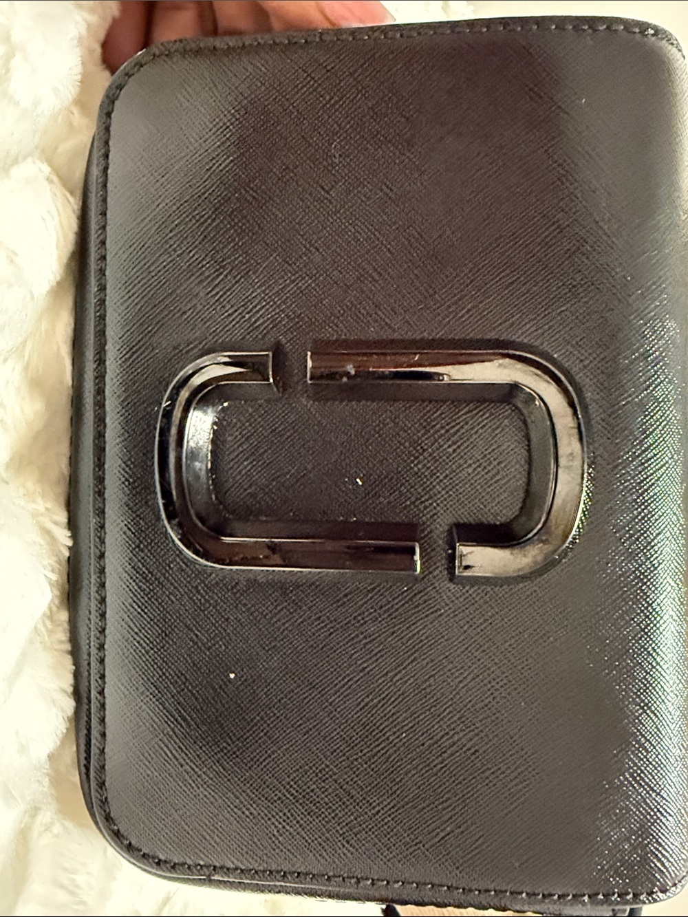 Marc Jacobs Black Saffiano Hobo with Double-J Logo